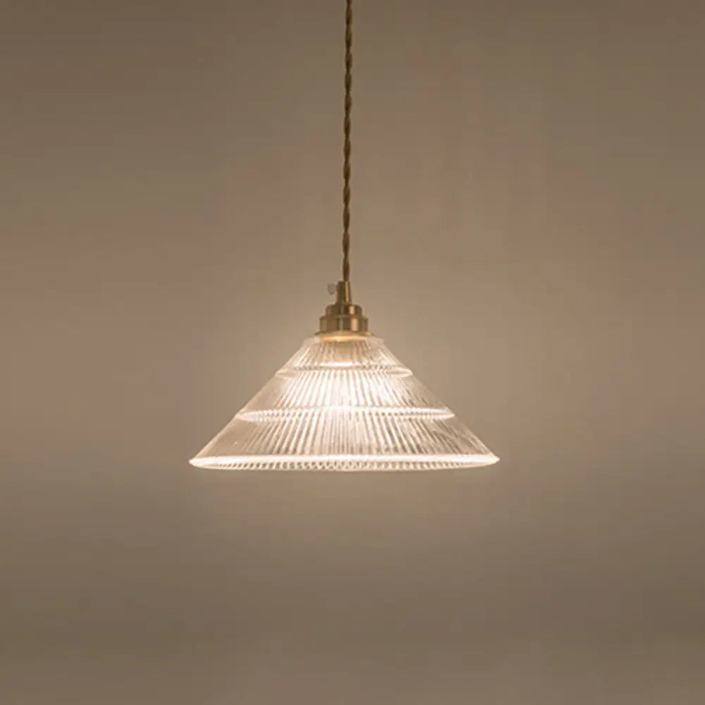 Clear Glass Retro Industrial Pendant Light for Kitchen - 1-Light Ceiling Pendant