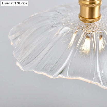 Clear Glass Retro Industrial Pendant Light for Kitchen - 1-Light Ceiling Pendant