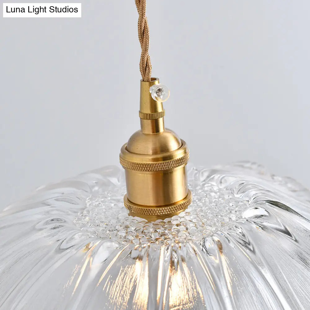 Clear Glass Retro Industrial Pendant Light for Kitchen - 1-Light Ceiling Pendant