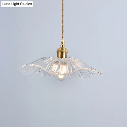 Clear Glass Retro Industrial Pendant Light for Kitchen - 1-Light Ceiling Pendant