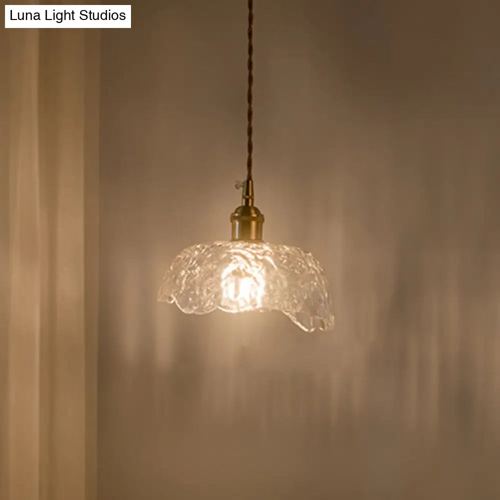 Clear Glass Retro Industrial Pendant Light for Kitchen - 1-Light Ceiling Pendant