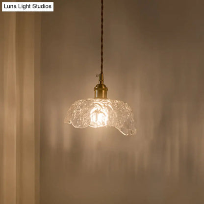 Clear Glass Retro Industrial Pendant Light for Kitchen - 1-Light Ceiling Pendant