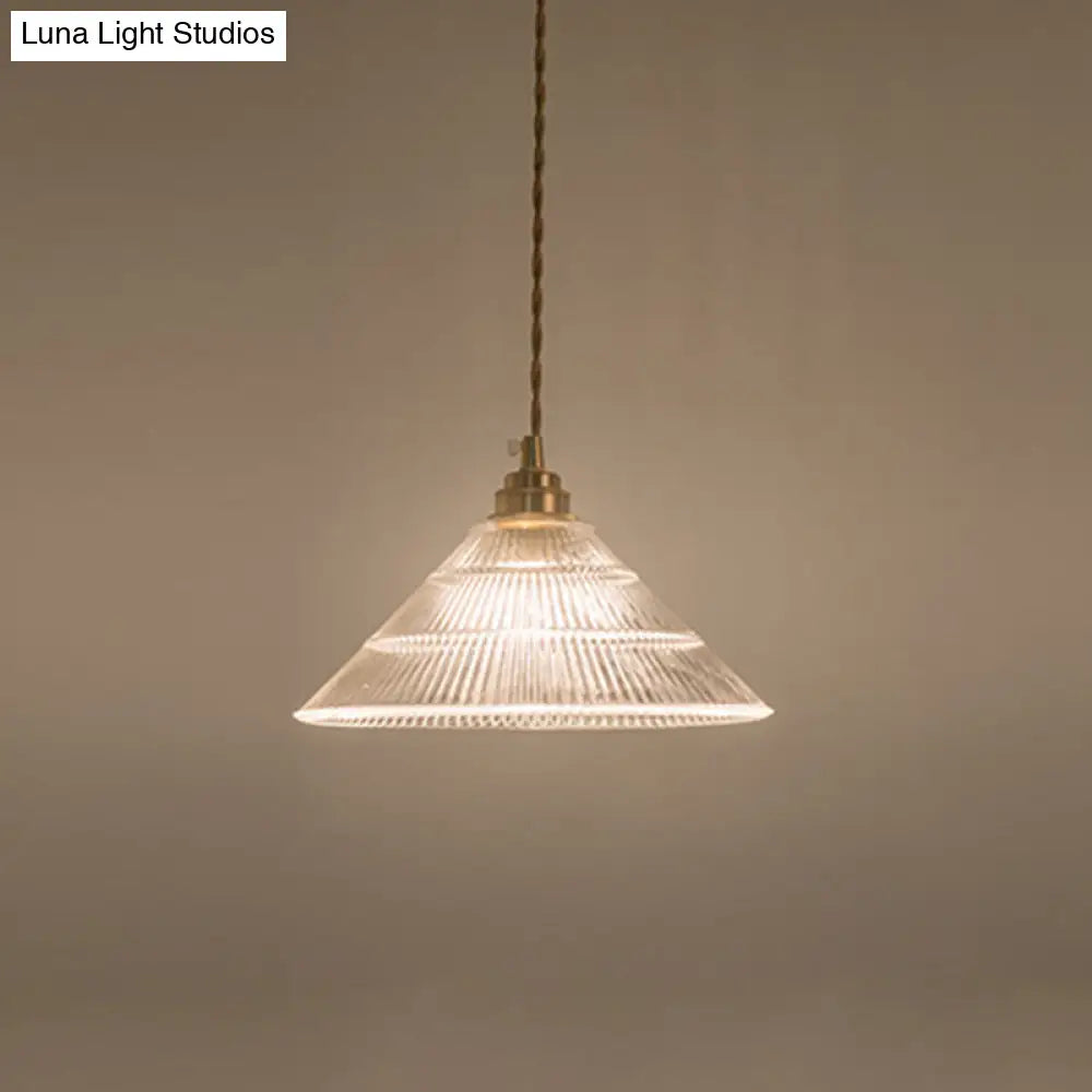 Clear Glass Retro Industrial Pendant Light for Kitchen - 1-Light Ceiling Pendant