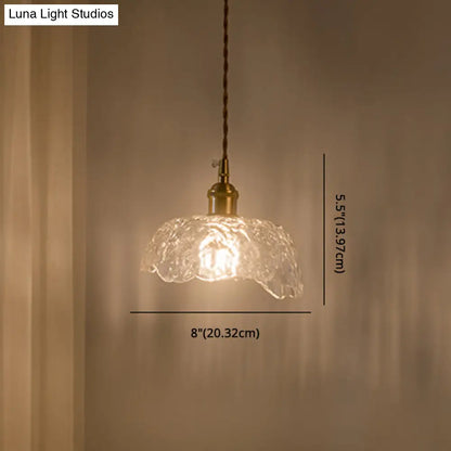 Clear Glass Retro Industrial Pendant Light for Kitchen - 1-Light Ceiling Pendant