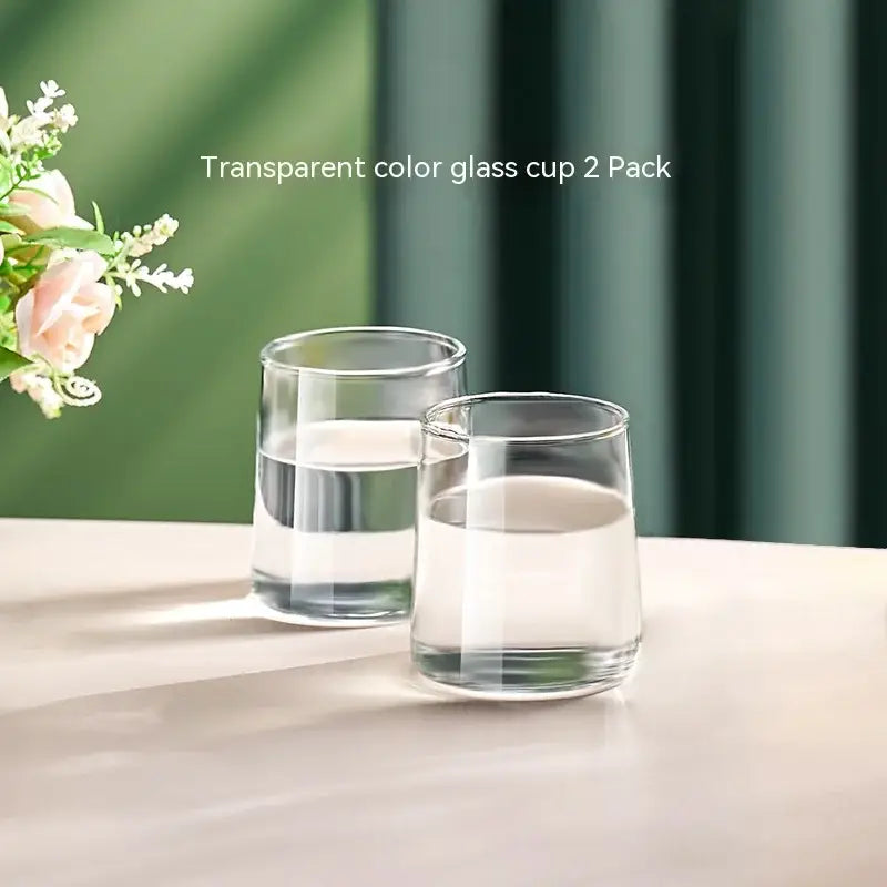 Transparent glass juice kettle set with simple cylindrical glass cups for decorbites glass juice kitchen use