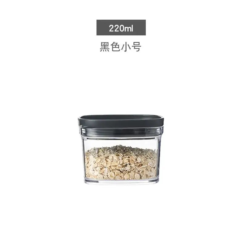 Clear glass hermetic kitchen organizer with black lid from decorbites hermetic for storing rolled oats and food
