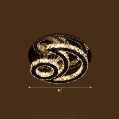 DecorBites™ DecorBites™ Clear K9 Crystal Moon and Sun Ceiling Lamp - Minimalist Stainless Steel LED Flush Light