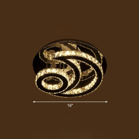 DecorBites™ DecorBites™ Clear K9 Crystal Moon and Sun Ceiling Lamp - Minimalist Stainless Steel LED Flush Light