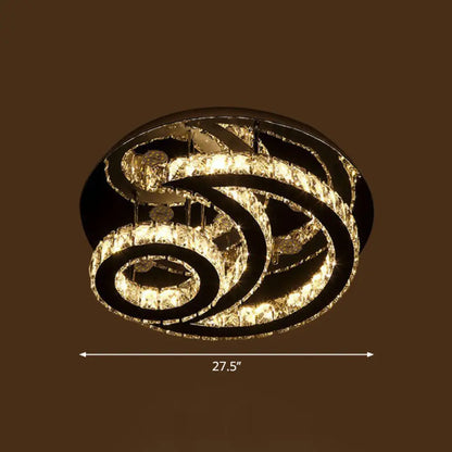 DecorBites™ DecorBites™ Clear K9 Crystal Moon and Sun Ceiling Lamp - Minimalist Stainless Steel LED Flush Light