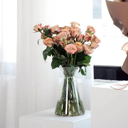 Clear Nordic Plastic Vase for Hydroponic Flowers - Vase