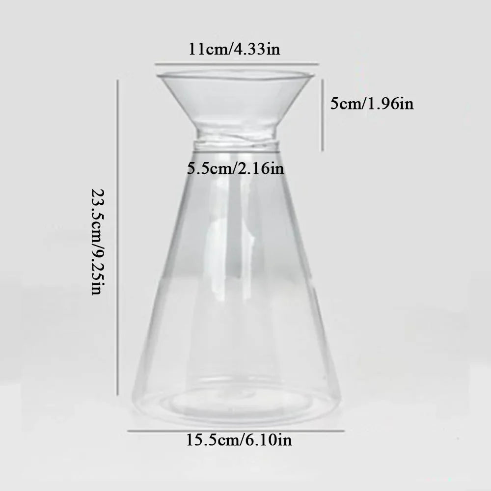 Clear Nordic Plastic Vase for Hydroponic Flowers - A-23.5x11cm - Vase