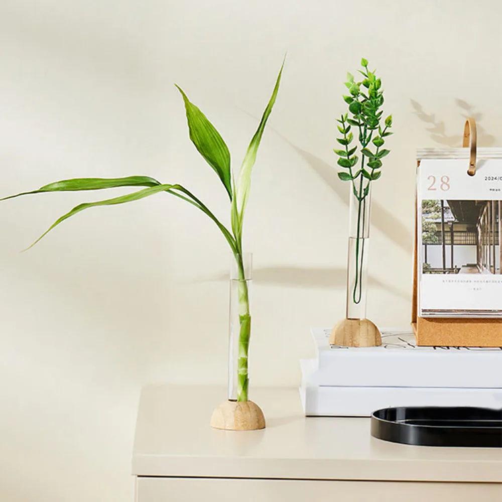 Clear Nordic Plastic Vase for Hydroponic Flowers - B-2Pcs 5x15.5cm - Vase