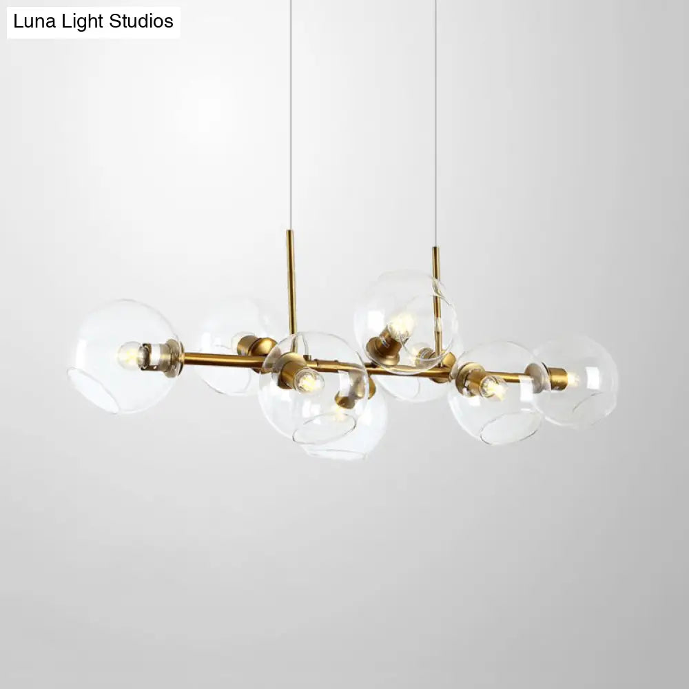 DecorBites™ Clear/Smoke Glass 8 Bulbs Suspended Lighting Fixture in Black/Gold for Dining Room