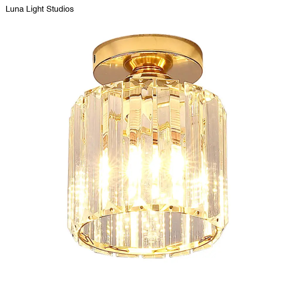 DecorBites™ DecorBites™ Clear Striped Glass Ceiling Light for Modern Semi-Flush Bedroom Illumination