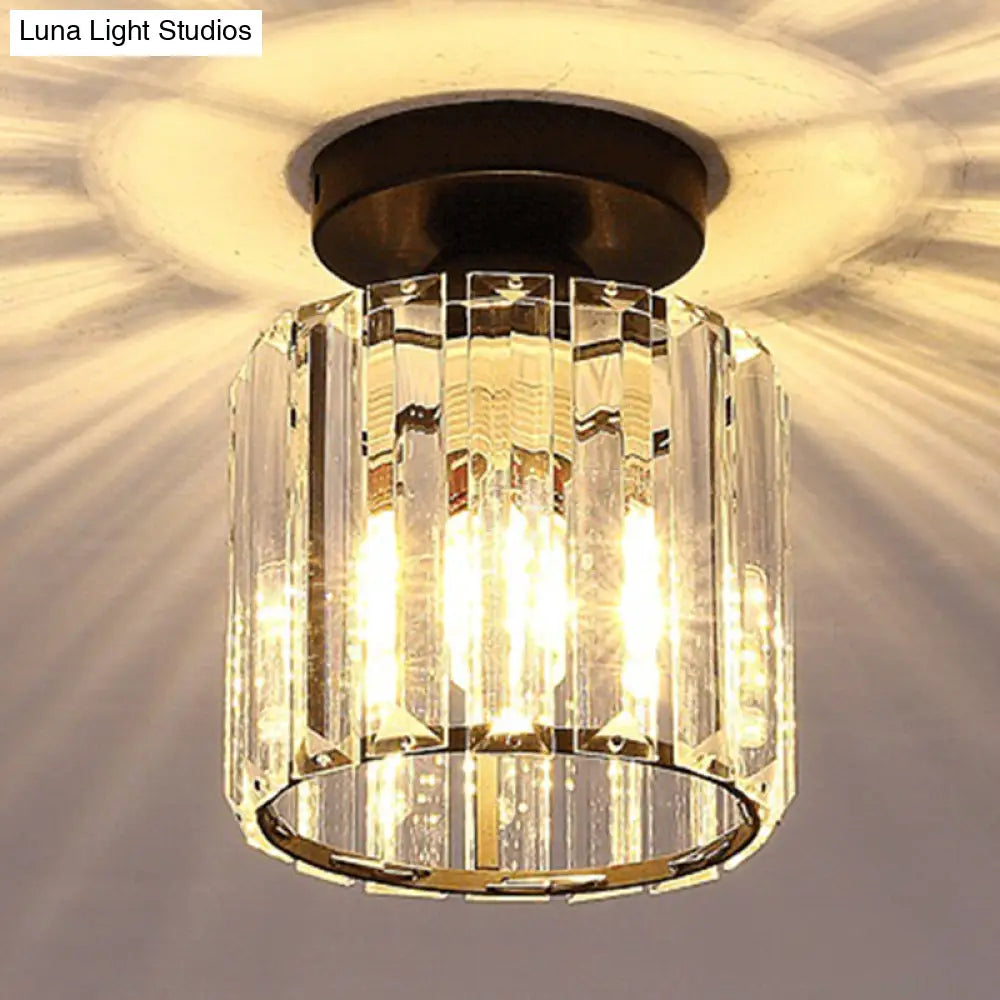 DecorBites™ DecorBites™ Clear Striped Glass Ceiling Light for Modern Semi-Flush Bedroom Illumination