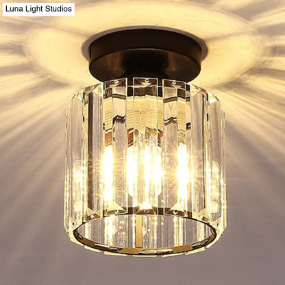 DecorBites™ DecorBites™ Clear Striped Glass Ceiling Light for Modern Semi-Flush Bedroom Illumination