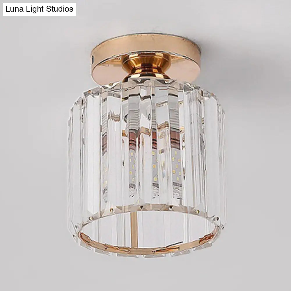 DecorBites™ DecorBites™ Clear Striped Glass Ceiling Light for Modern Semi-Flush Bedroom Illumination
