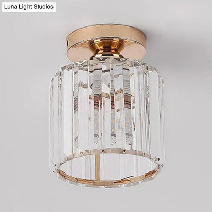 DecorBites™ DecorBites™ Clear Striped Glass Ceiling Light for Modern Semi-Flush Bedroom Illumination