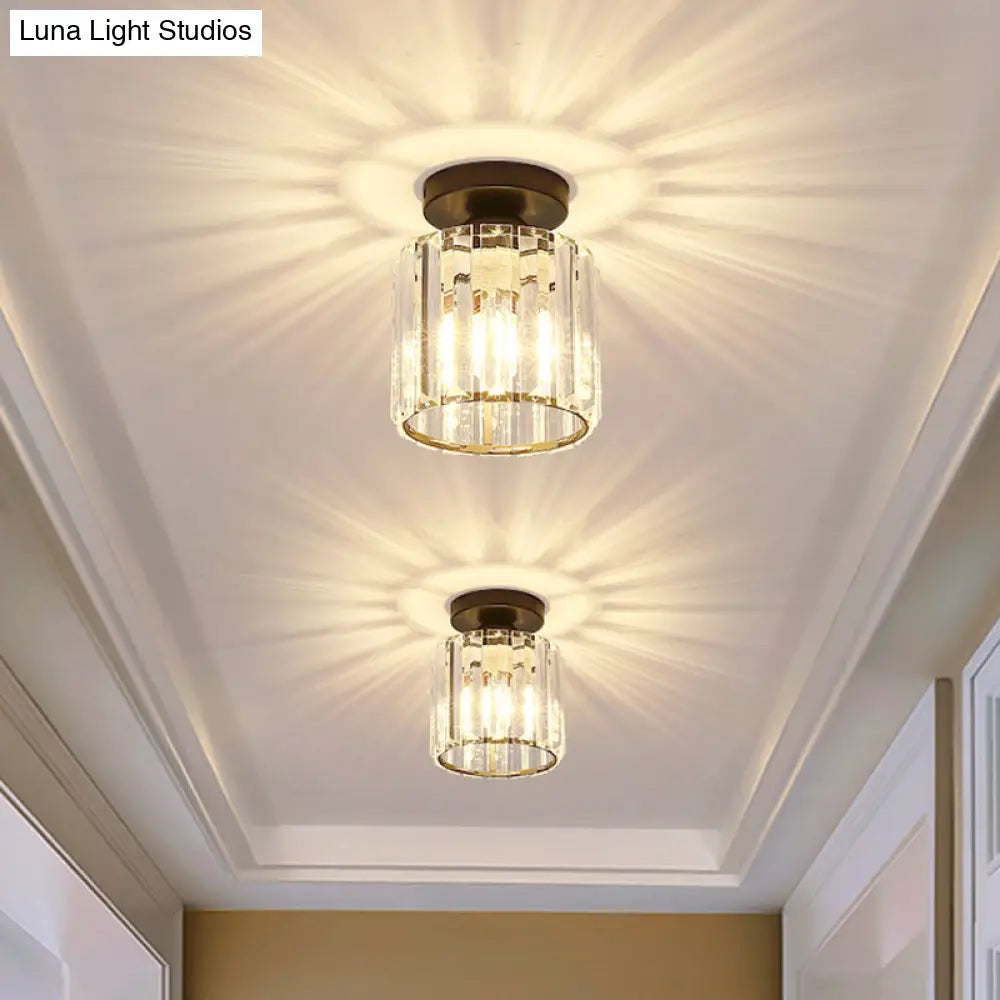 DecorBites™ DecorBites™ Clear Striped Glass Ceiling Light for Modern Semi-Flush Bedroom Illumination