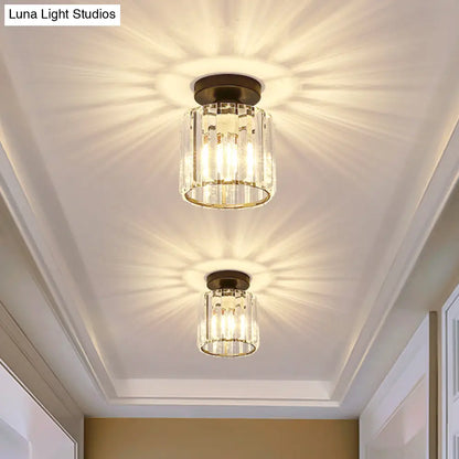 DecorBites™ DecorBites™ Clear Striped Glass Ceiling Light for Modern Semi-Flush Bedroom Illumination
