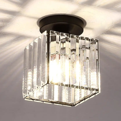 DecorBites™ DecorBites™ Clear Striped Glass Ceiling Light for Modern Semi-Flush Bedroom Illumination