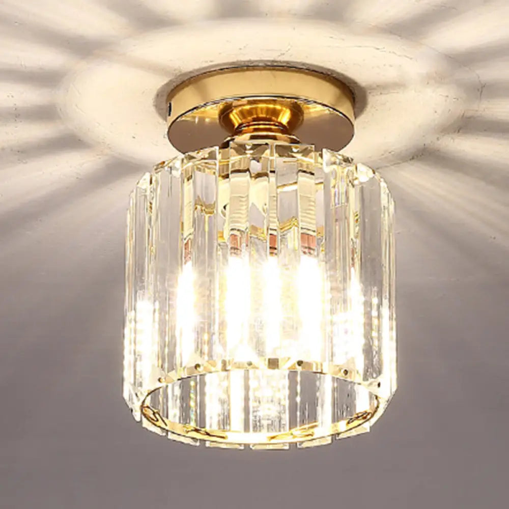 DecorBites™ DecorBites™ Clear Striped Glass Ceiling Light for Modern Semi-Flush Bedroom Illumination
