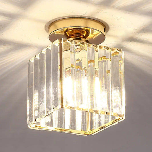 DecorBites™ DecorBites™ Clear Striped Glass Ceiling Light for Modern Semi-Flush Bedroom Illumination