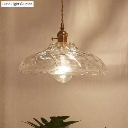 Clear Textured Glass Dome Pendant Light with Cord - Modern Kitchen Lighting