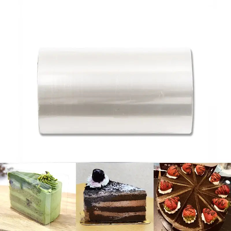 Clear transparent plastic decorbites cake edge wrap roll for kitchen diy mousse decorating tool use