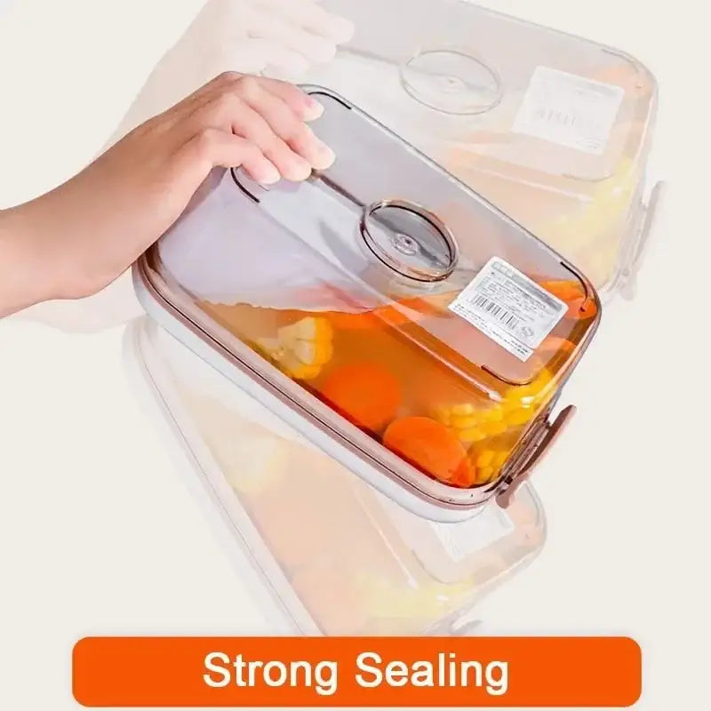 Clear plastic fresh-keeping vacuum canister with transparent lid and rose gold rim for decorbites kitchen organization