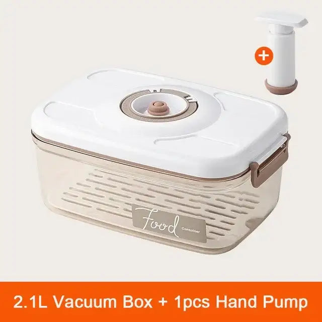Clear white and beige 2.1l decorbites fresh-keeping vacuum canister with clear base for kitchen food storage