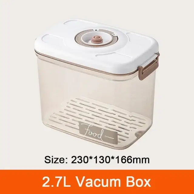 Clear plastic 27l decorbites fresh-keeping vacuum canister with white lid and beige sealing ring for kitchen organization