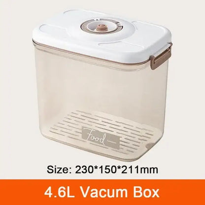 Clear plastic 4.6l vacuum canister with white lid beige seal for decorbites fresh-keeping vacuum kitchen storage