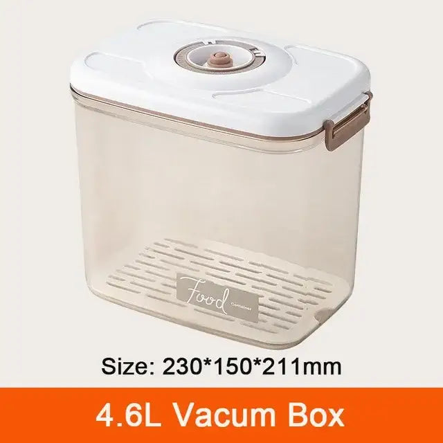 Clear plastic 4.6l vacuum canister with white lid beige seal for decorbites fresh-keeping vacuum kitchen storage
