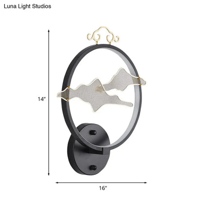 Cloud Aluminum Wall Lamp - Minimalistic Integrated LED Mural Light Fixture in Black for Living Room