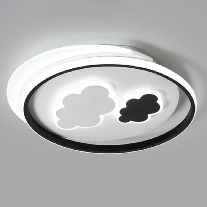 DecorBites™ DecorBites™ Cloud Child LED Flush Mount Ceiling Light - Minimalistic Acrylic Fixture, Black-White
