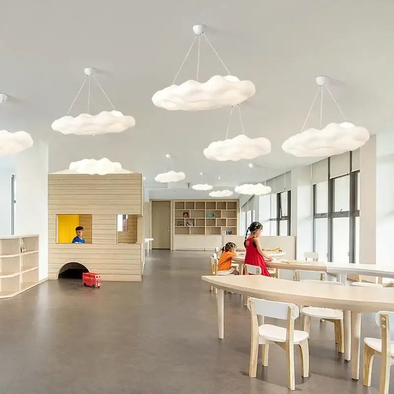 White cloud-shaped decorbites cloud led ceiling chandelier pendant lights for bedroom with led illumination