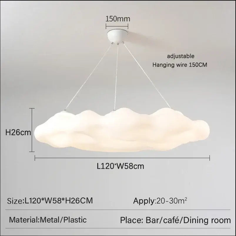 White cloud led ceiling chandelier with soft glow metal-plastic construction for bedroom decorbites cloud led light