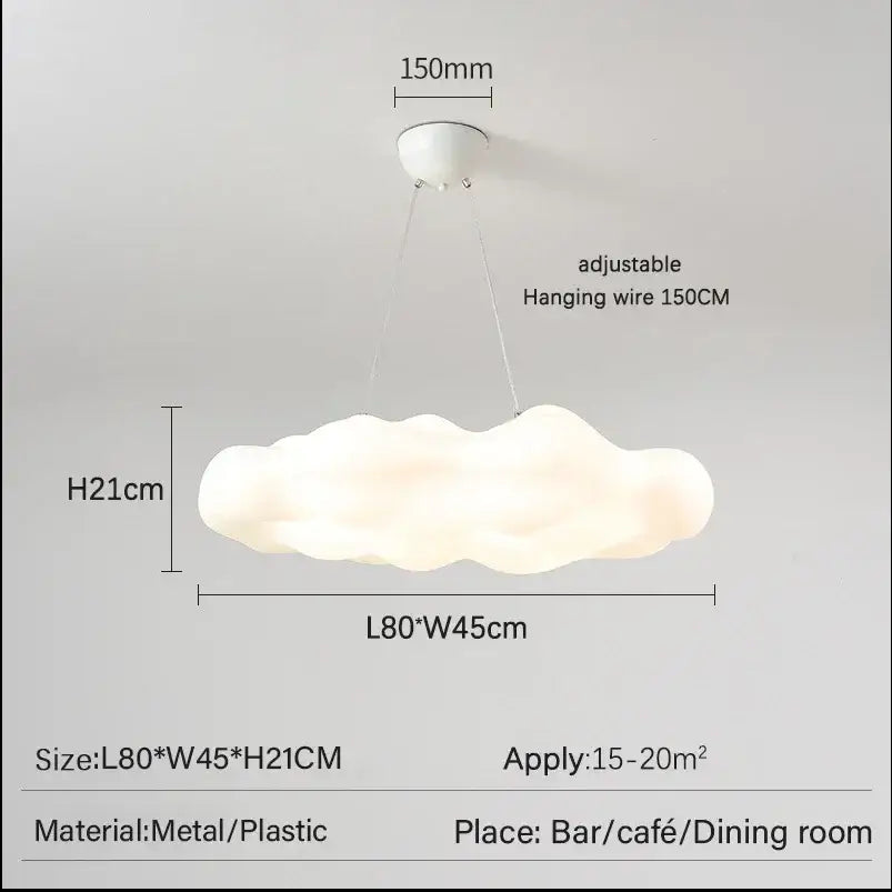 A white decorbites cloud led ceiling chandelier pendant light with smooth plastic finish and metal hardware for bedroom decor