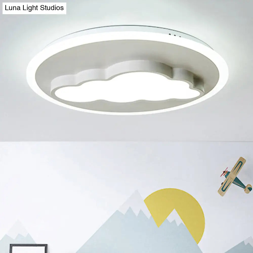 DecorBites™ DecorBites™ Cloud Modern Stylish Acrylic Ceiling Light- Big O Flush Mount in White for Kitchen