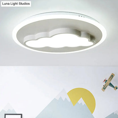 DecorBites™ DecorBites™ Cloud Modern Stylish Acrylic Ceiling Light- Big O Flush Mount in White for Kitchen