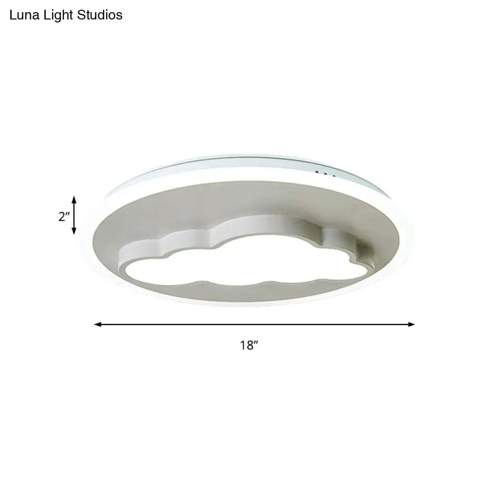 DecorBites™ DecorBites™ Cloud Modern Stylish Acrylic Ceiling Light- Big O Flush Mount in White for Kitchen