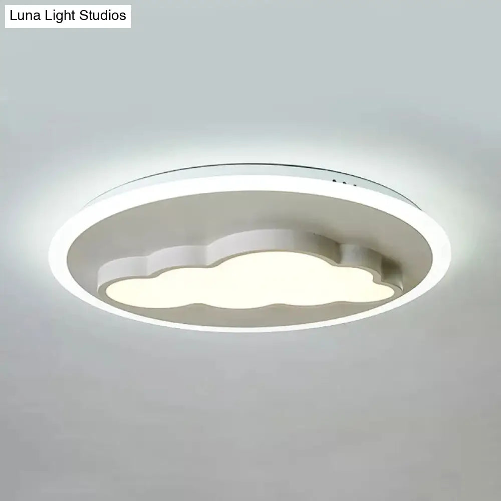 DecorBites™ DecorBites™ Cloud Modern Stylish Acrylic Ceiling Light- Big O Flush Mount in White for Kitchen