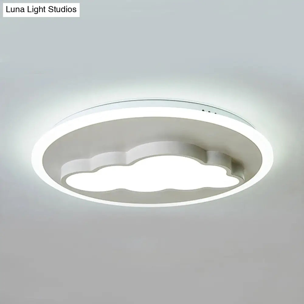 DecorBites™ DecorBites™ Cloud Modern Stylish Acrylic Ceiling Light- Big O Flush Mount in White for Kitchen