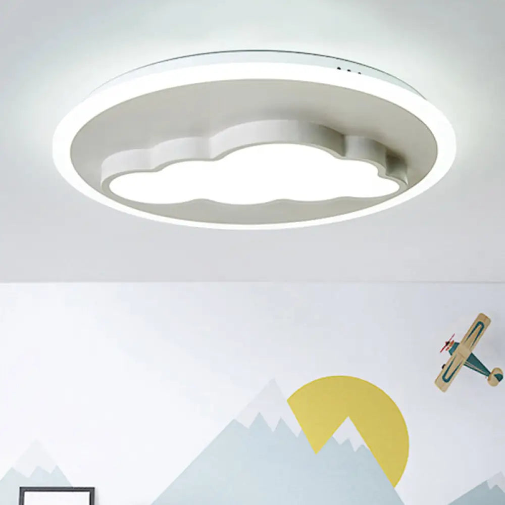 DecorBites™ DecorBites™ Cloud Modern Stylish Acrylic Ceiling Light- Big O Flush Mount in White for Kitchen