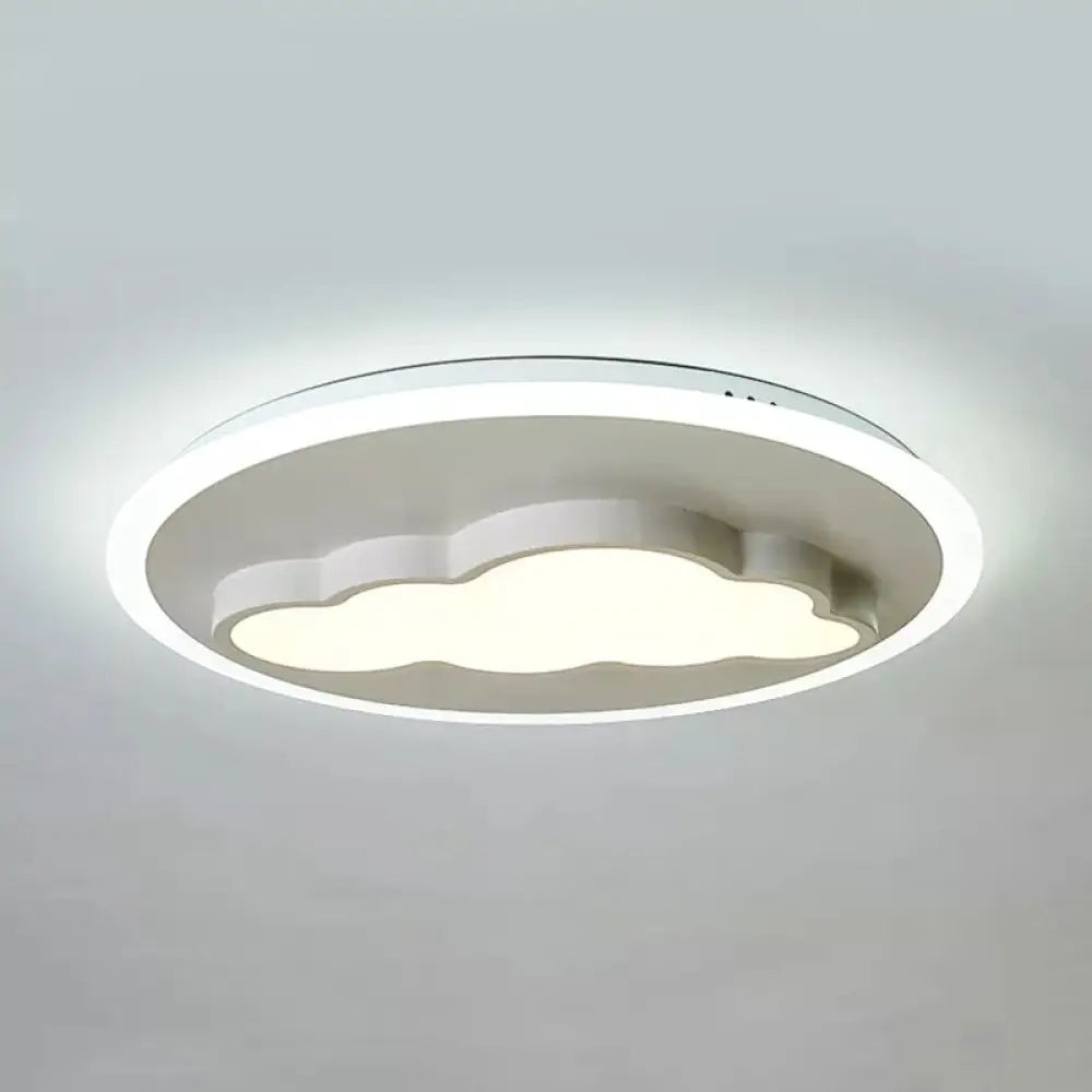 DecorBites™ DecorBites™ Cloud Modern Stylish Acrylic Ceiling Light- Big O Flush Mount in White for Kitchen
