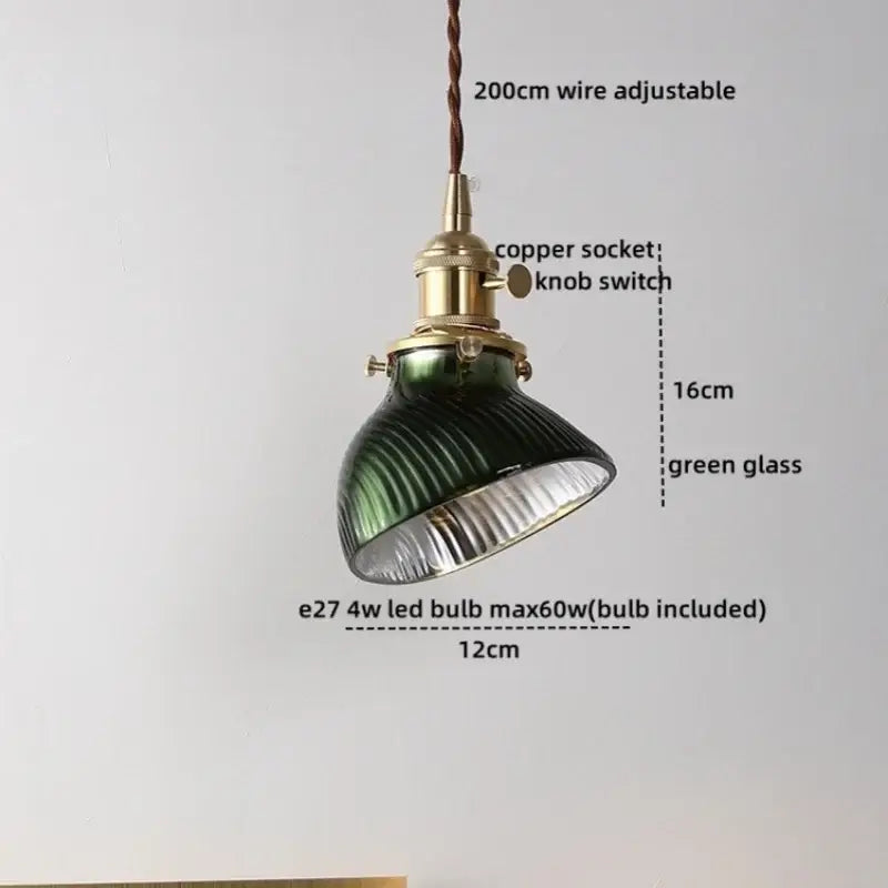 Cloud patterned brass ceramic led pendant light with ribbed green glass shade and adjustable braided wire for dining room decorbites ceramic led pendant