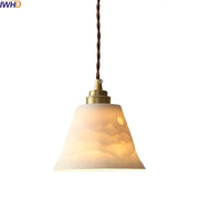 Cloud patterned brass ceramic led pendant light with warm tones and twisted brown cord for dining room decorbites ceramic led