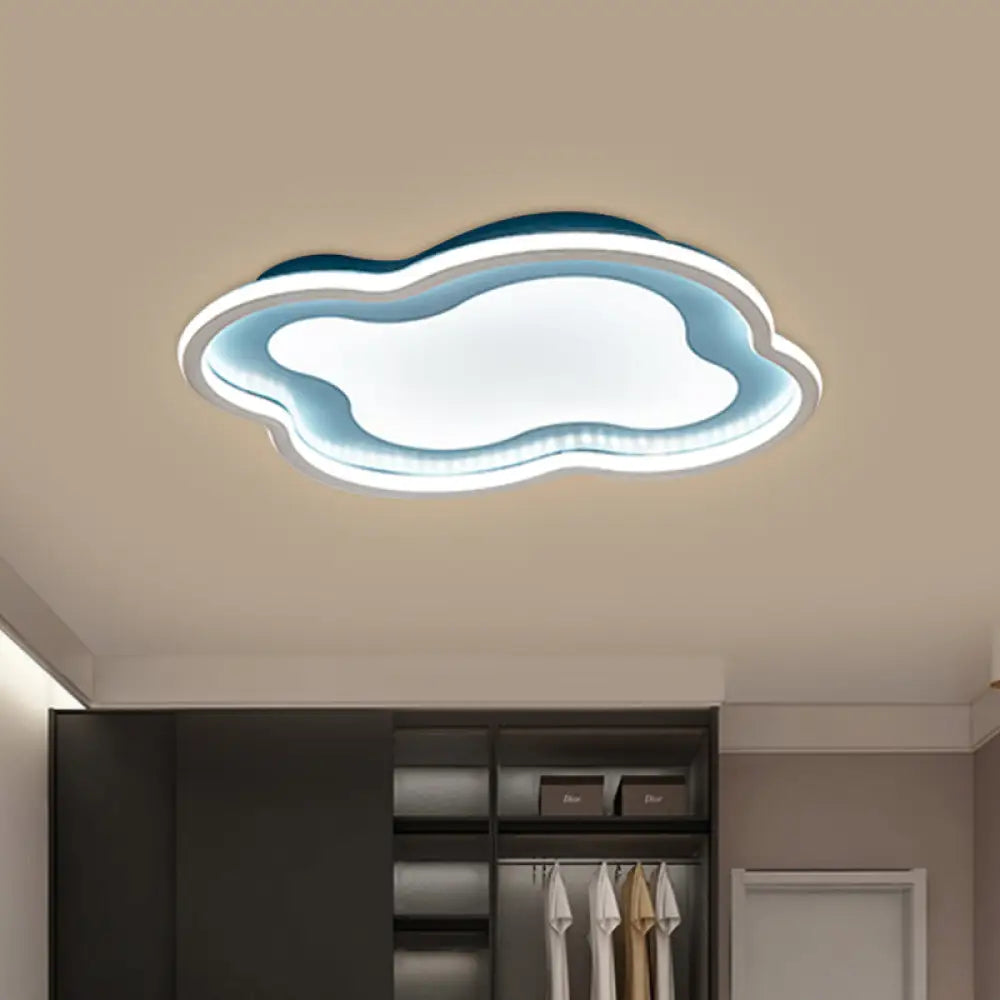 DecorBites™ DecorBites™ Cloud-shape LED Ceiling Light Fixture for Nursery Room - Modern Metallic Design, White/Blue, Warm/White Light