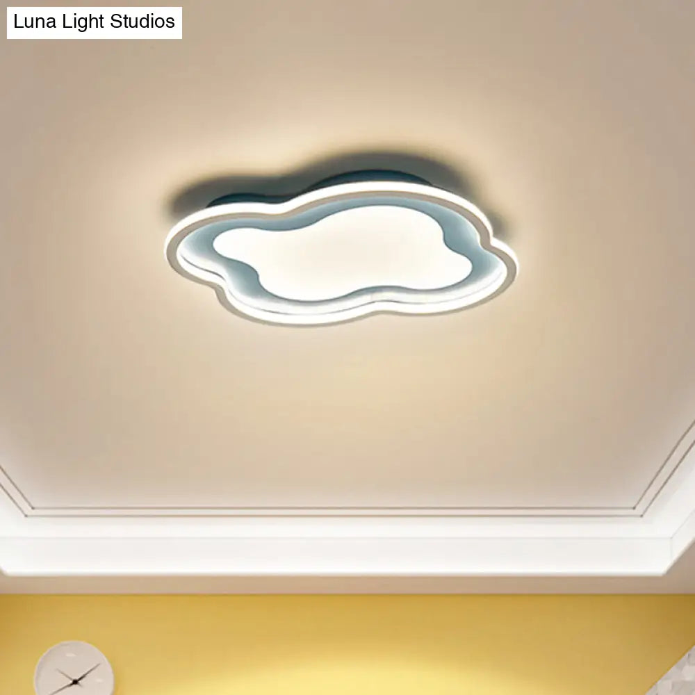 DecorBites™ DecorBites™ Cloud-shape LED Ceiling Light Fixture for Nursery Room - Modern Metallic Design, White/Blue, Warm/White Light